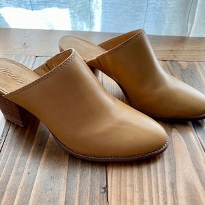 LIKE NEW Women's Madewell Harper Mule Amber Brown Leather Size 7